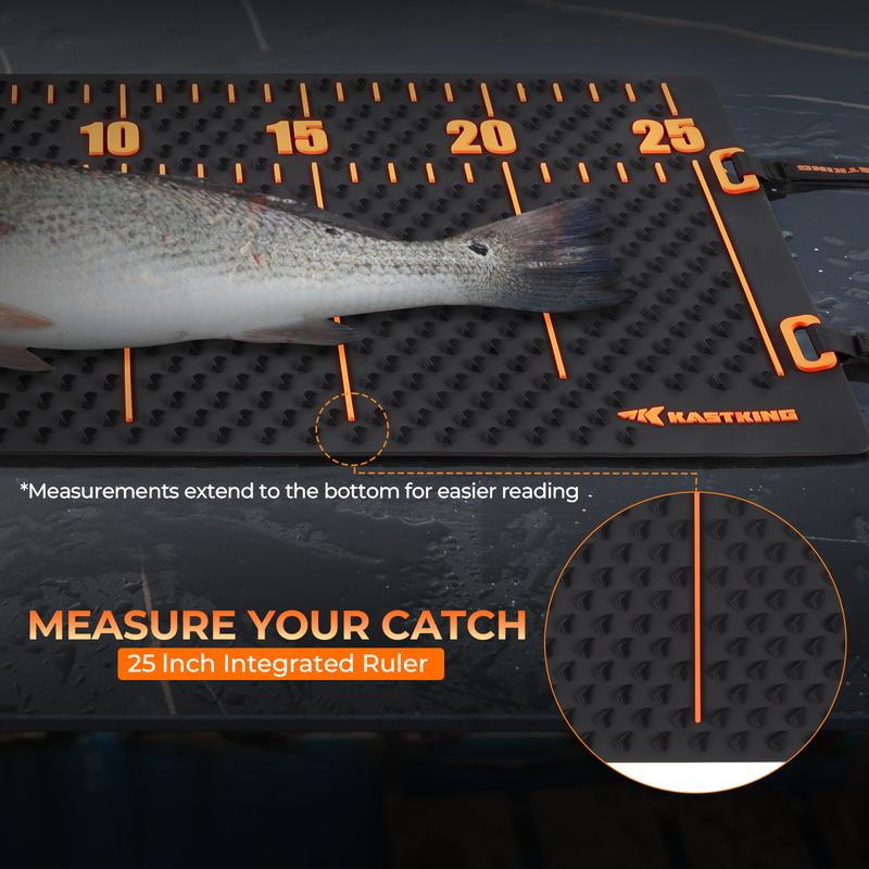 KastKing EZ Fillet Fish Fillet Mat, Anti-slip Texture With 25" Integrated Ruler, Extended Dimensions, Easy to Clean Material, Portable Storage, Fish Cutting Board