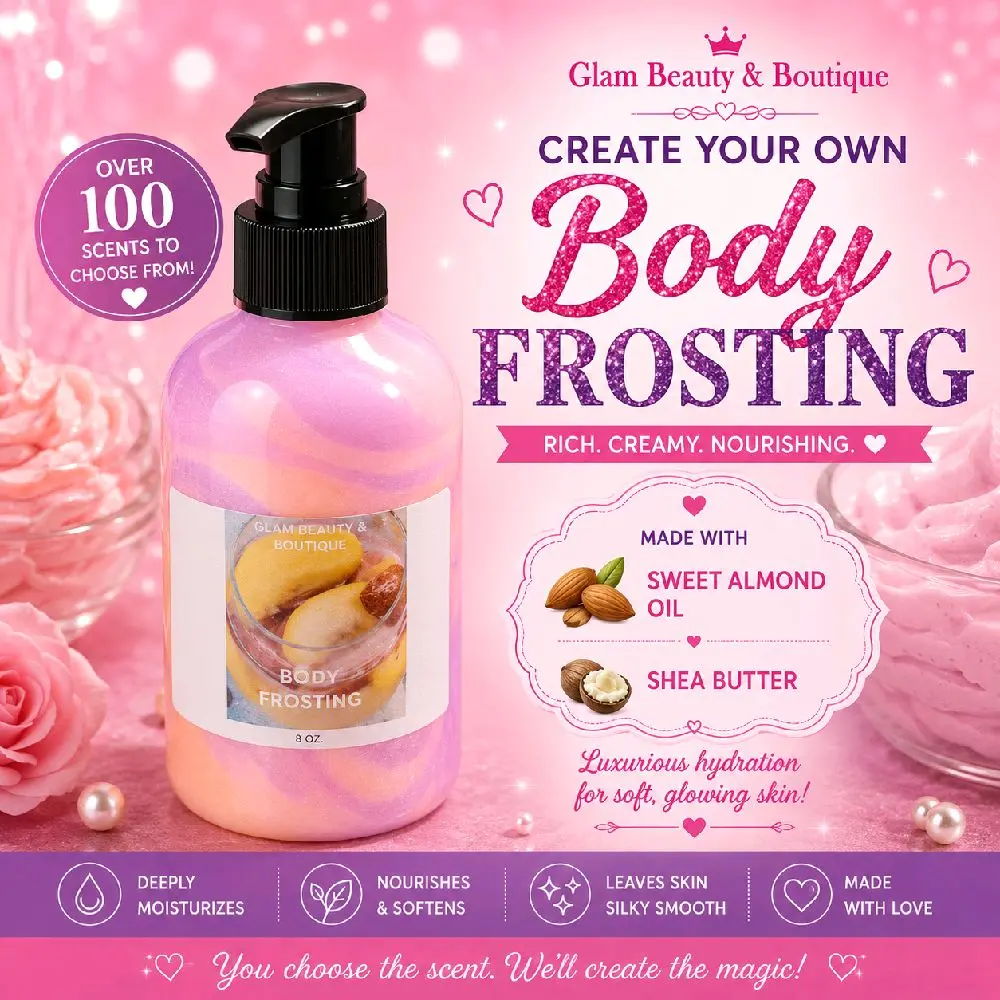 Create Your Own Shea Butter Body Lotion! Handmade Butter Body Frosting. All Natural Hand and Body Lotion Hydrating Moisturizer Lightweight