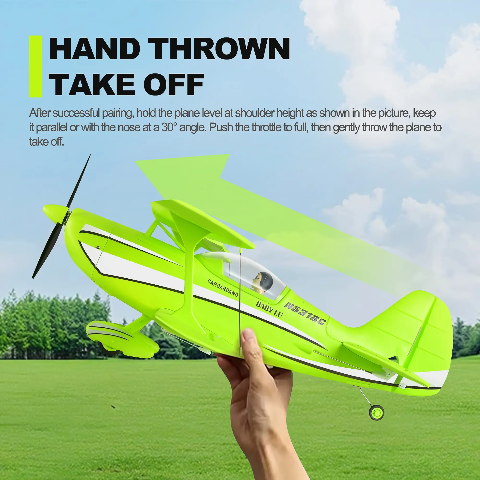 XKS A310 Unisex 3D Brushless Remote Control Airplane for Beginners 12+ Years - Anti-Loss System, Auto Return, Realistic Detachable Wings, 12 Min Flight Time, Includes RC - Aviation Enthusiasts Remote Control Hobby Toy, Ideal Christmas Gift