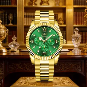 Ferhmen Luxury Men's Quartz Watch, High-End Movement, Sparkling Diamond Dial, Waterproof Luminous Design, Ideal for Party & Daily Wear, Premium Fashion Wristwatch & Perfect Gift for Men