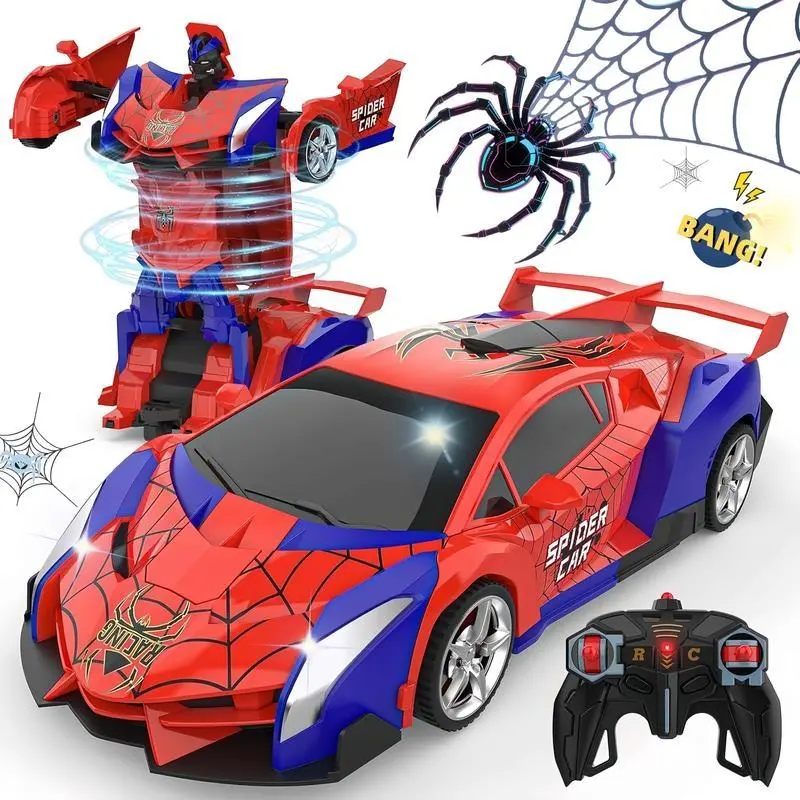 [New Year's gift]Tibibee Transform Easter RC Cars for Boys 3-15,2.4Ghz Remote Control 1:18 Scale Robot Deformation 360° Rotation Rechargeable Batteries Included High-Quality ABS Plastic Gift Set,Blackfriday,Christmas