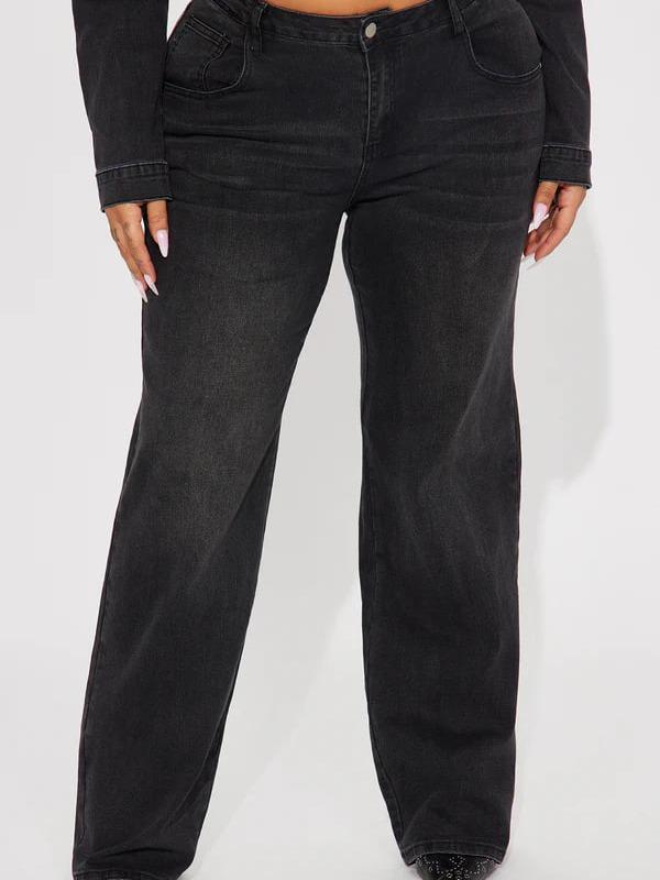 Vita Low Waist Stretch Baggy Jeans - Black Wash