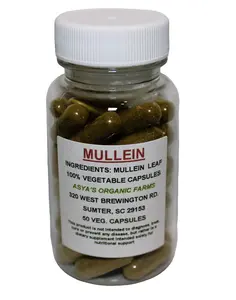 Organic Mullein Leaf 50 500mg Vegan Capsules
