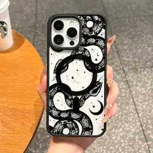 Premium Magnetic Case for iPhone11/12/13/14/15/16/17/promax Snake Moon Stars MagSafe Ready,Anti-Fall,Ultra-Thin Design|Perfect for Everyday Use