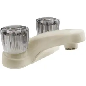 Faucet RV Bathroom Faucet with Smoked Acrylic Knobs (Bisque Parchment)