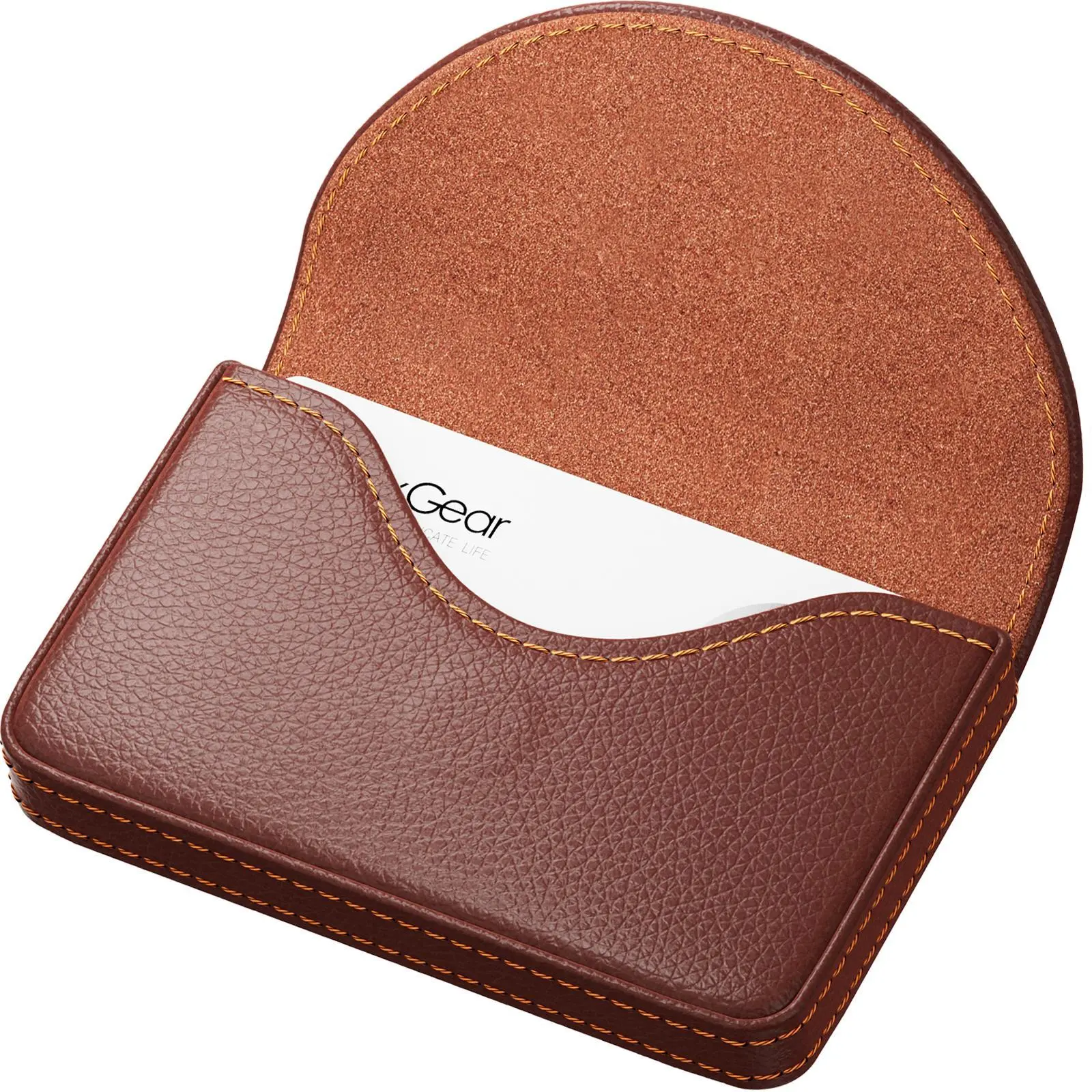 MaxGear Business Card Holder Case, PU Leather Business Card Case,Pocket Name Card Holder Wallet for Purse, Portable Business Card Carrier with Magnetic Closure, Slim Stylish Men Women Gift
