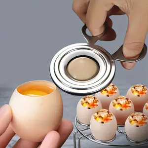 Stainless Steel Manual Egg Opener - Easy-to-Use Kitchen Gadget for Perfectly Cracked Eggs, Ideal for Home & Restaurant Use