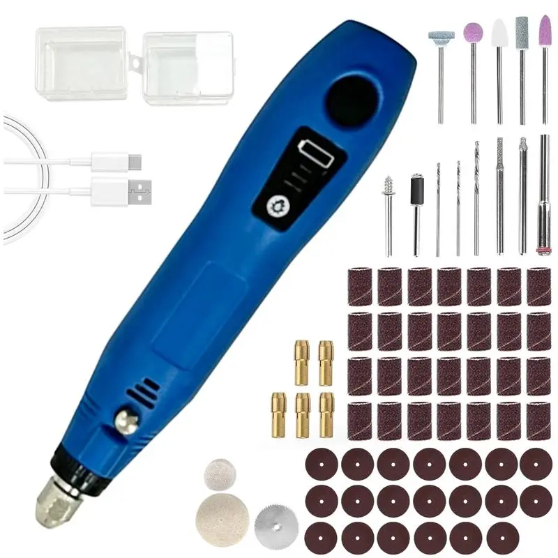 Cordless Mini Rotary Tool Set72Pcs Accessories 5 Adjustable Speed 5000-18000 RPM 3.7V USB Rechargeable Electric Grinder