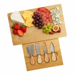 Artisan Wooden Cheese Board Charcuterie Serving Tray For Entertaining And Hosting