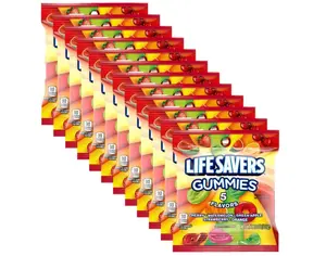 LIFE SAVERS 5 Flavors Gummy Candy, 3.22 oz Bag (Pack of 12)