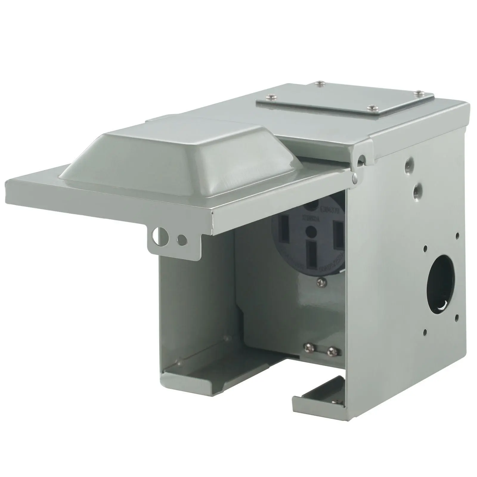 50A RV Power Outlet Box, 125/250V Enclosed Lockable Outdoor Electrical Panel, NEMA 14-50R Weatherproof Receptacle Box for RV Camper Trailer Motorhome