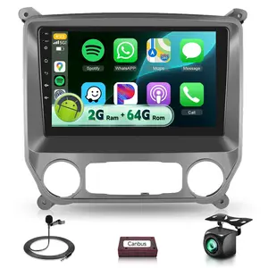 10.1'' Car Radio Stereo for Chevrolet Chevy Silverado 2014 2015 2016 2017 2018 High/Low-end Silverado Android 15 Radio 2G+64G with Wireless Carplay&Android Auto/Rear View Camera/GPS/BT/FM/RDS/SWC