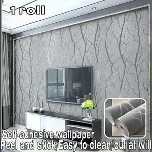 1 roll, faux suede self-adhesive wallpaper with 3D texture. Easy to cut, clean and paste. Ideal for wall decoration in living rooms, bedrooms, dining rooms, TV feature walls, and more.
