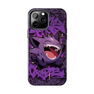 Purple Ghost Gengar Evolution Case for iPhone 17-7 Pro Max Plus & Samsung Galaxy S25-S21 Ultra Plus - Laughing Monster Graffiti Aesthetic Phone Cover unisex