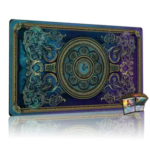 Intricate Celtic Knotwork Playmat for Mtg, 24x14 Inch Tcg and Board Game Mat, Elegant Mousepad Desk Mat for Gamers