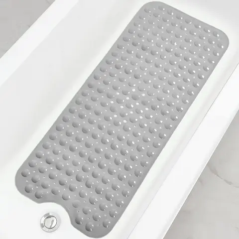 1pc Shower Mat Non Slip 40 x 16 Inches, Bathtub Mat with Suction Cups and Drain Holes, Non Slip Bath Mat for Elderly & Kids, Anti-skip Bathroom Mat, Bath Rug, Multi-color, Restroom Accessories