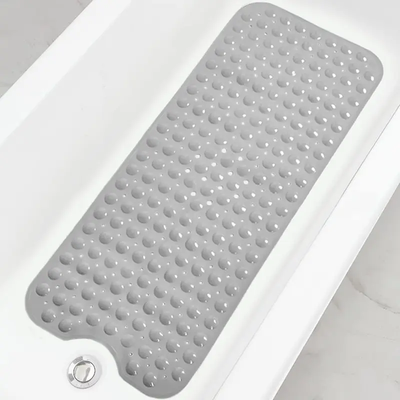 1pc Shower Mat Non Slip 40 x 16 Inches, Bathtub Mat with Suction Cups and Drain Holes, Non Slip Bath Mat for Elderly & Kids, Anti-skip Bathroom Mat, Bath Rug, Multi-color, Restroom Accessories