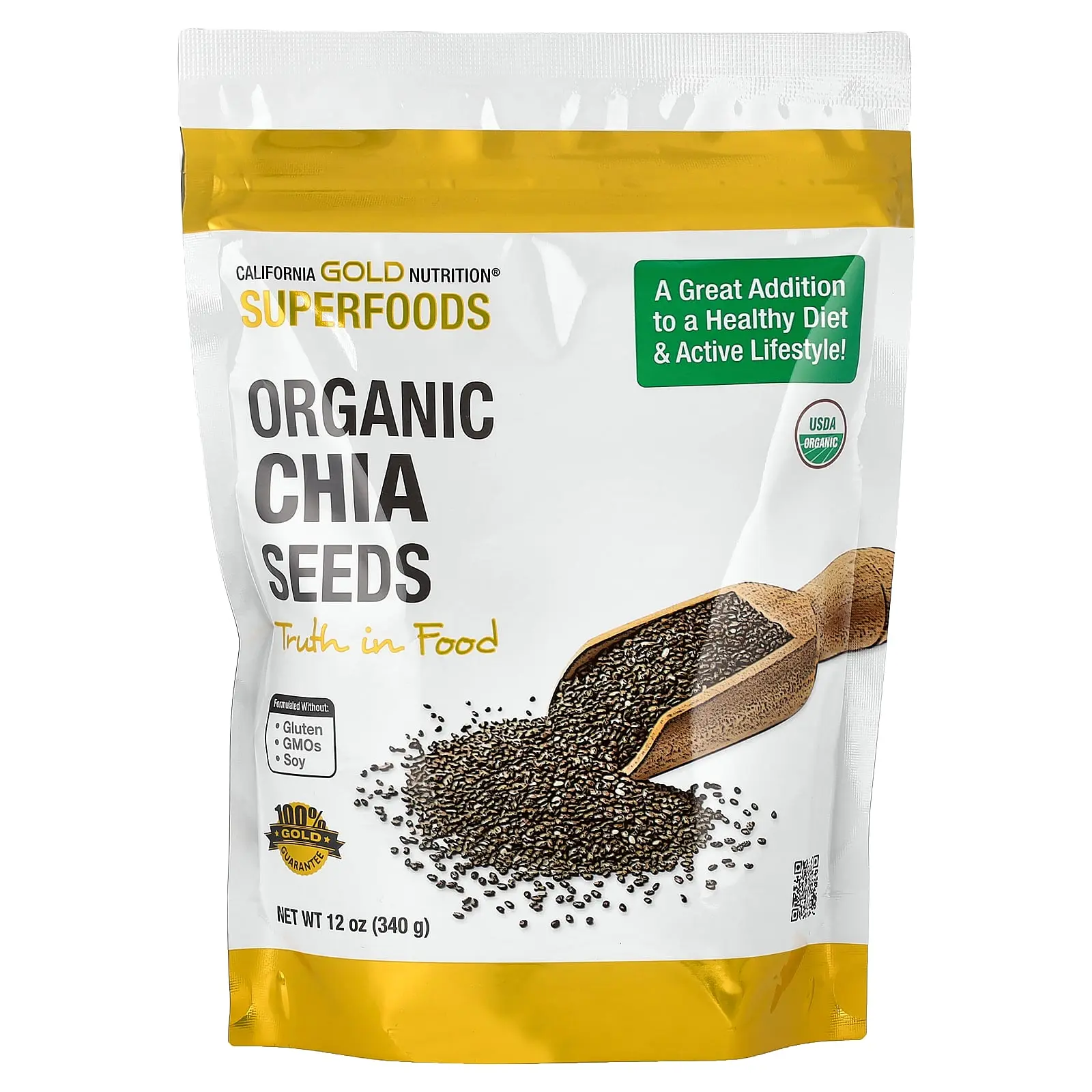 California Gold Nutrition Superfoods, Organic Chia Seeds, 12 oz (340 g) California Gold Nutrition Superfoods, Organic Chia Seeds, 12 oz (340 g)