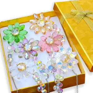 6PCS Crystal Sunflower Suncatchers – Rainbow Window Hanging Decor Ornaments