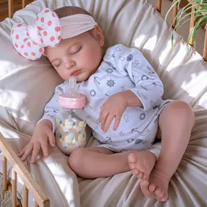 Reborn Baby Dolls 22 inch Cloth Weighted Body Vinyl Reborn Toddler Play Doll Asleep with Painted Hair Lifelike Dolls That Look Real Child Toys with Outfit & Accessories Christmas gift Stuffed, Birthday Gift, TikToKShopBlackFriday
