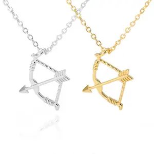 Springtok Y2K bow and arrow necklace golden/silver women's men's couple clavicle chain anniversary birthday holiday gift