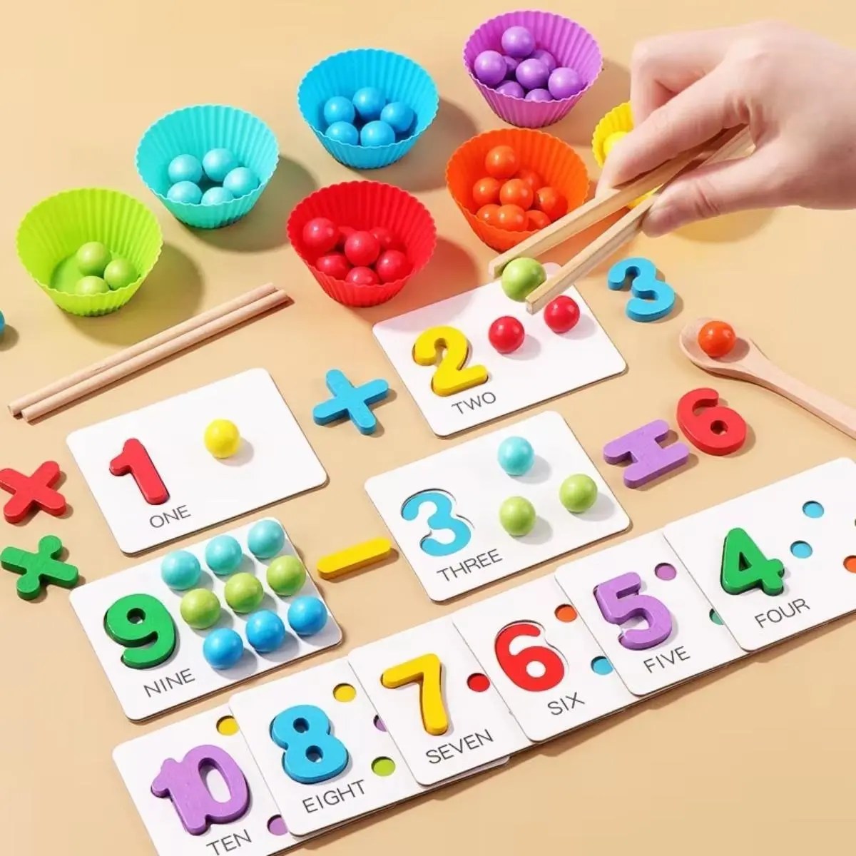 Montessori Math Counting Toys for Toddlers - Unisex Vibrant Educational Sorting Set, Classroom Learning for Toddlers Ages 3+