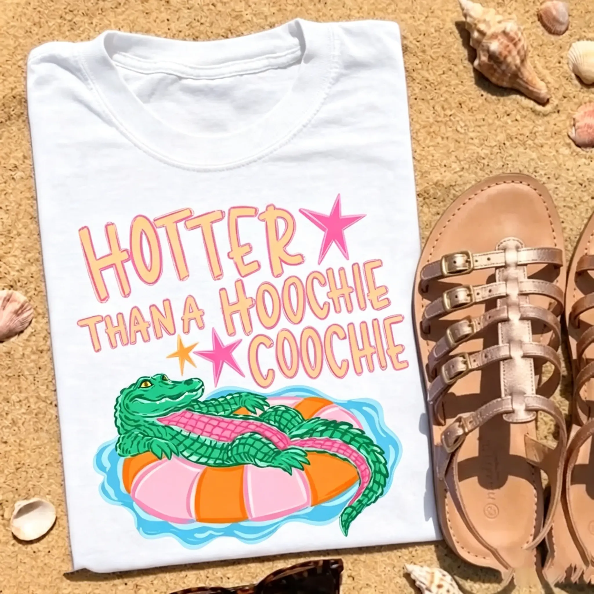 Hotter Than a Hoochie Coochie TShirt, Funny Lake T-Shirt, Later Gator Tee, Summer Graphic Tee, Country Concert Tee Viral Summer