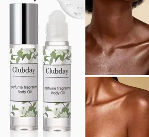 Shimmering Roll-On Perfume Body Oil - Long-Lasting Floral Scent, Highlighting & Moisturizing Massage Oil, Portable Travel Fragrance