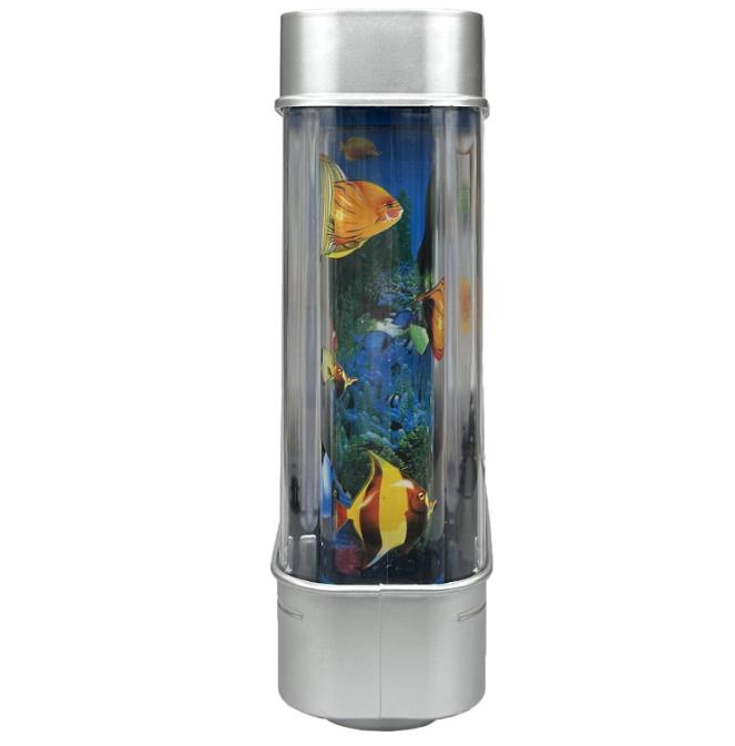 Fake Fish Tank Mini Aquarium,Artificial Tropical Fish Decorative,Fake Aquarium Decorative Lamp,Aquarium Lights Motion Lamp Night Light with Moving Fish,Gift for Kids