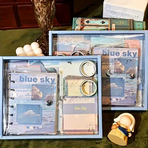154pcs Good-looking Landscape Series Scrapbook Set, Decorative Supplies Student Journal Book, Students' Supplies Scrapbook Set Gift Box