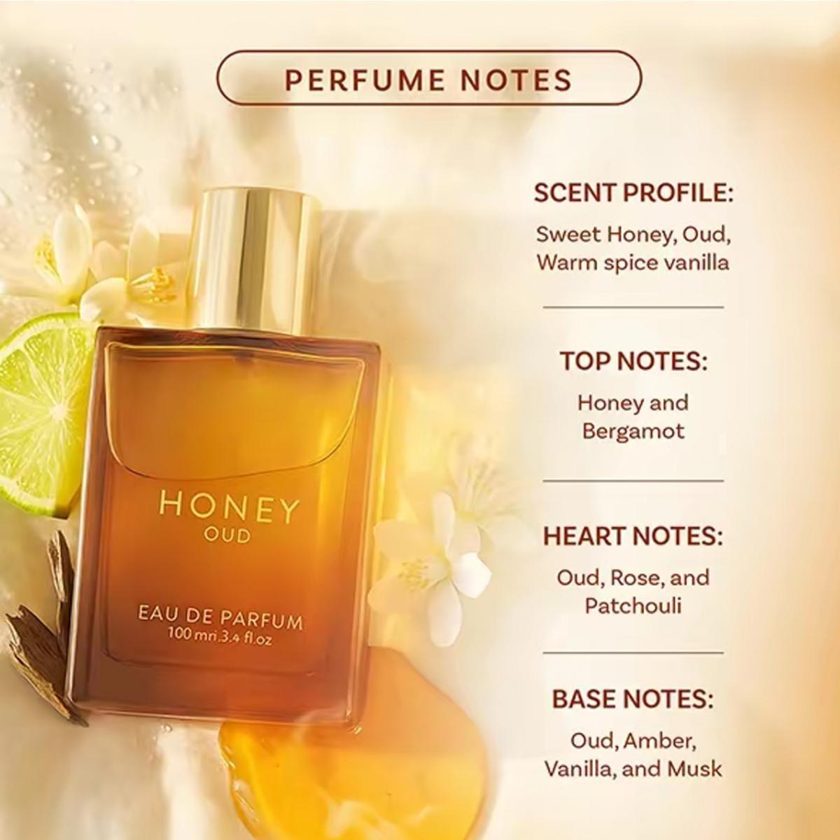 Luxury's Honey Oud I Eau de Parfum 100ml 3.4 fl oz Patchouli Vanilla Bergamot Floral & Spicy Fragrance Clean Vegan Essential Oils Cruelty Free for Women and Men