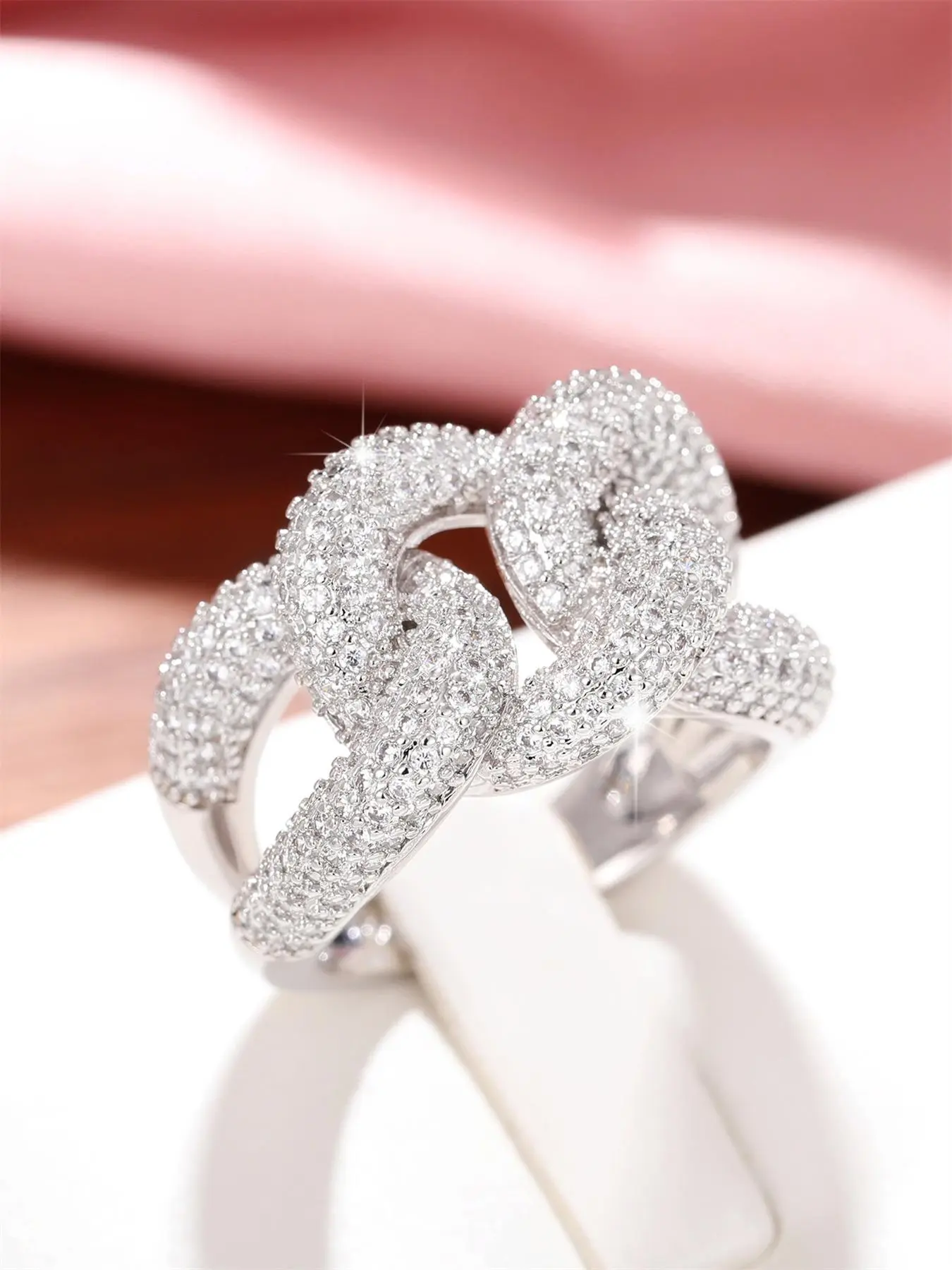 Elegant Fashion Rings, Artificial Zircon Decorated Ring, Sparkly Cubic Zirconia Ring, Fashion Accessories for Women, Trendy All-match & Exquisite Jewelry for Birthday Gift, Artificial Gemstone Ring, Beautiful Rings