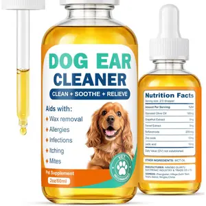 Dog Ear Cleaner and Infection Treatment,Natural Ear Drops for Dogs, Gentle Relief for Itching, Irritation, Wax Build-Up & Infections,Safe Ear Cleaning Solution for All Breeds & Ages