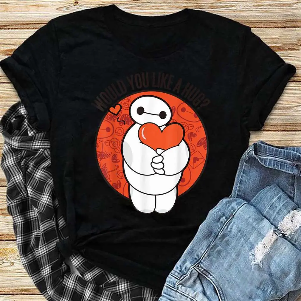 Valentine's Day Baymax Hug Heart Logo T-Shirt