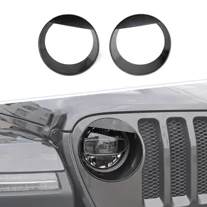Jeep Wrangler JL Angry Eyes Front Headlight Bezels Trim Auto Carbon Fiber for 2018-2023 Models High-Quality ABS Material UV & Scratch-Resistant Coating Easy DIY Installation