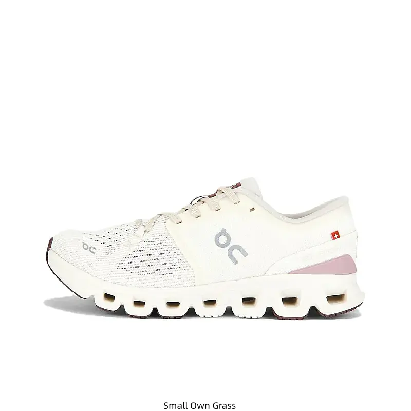 Dreamy Cream White Running Sneakers with Soft Pink Side Accents, Breathable Mesh Upper, and a Lightweight Hollow Sole, The Ultimate Aesthetic Shoe for Stylish Gym Wear, Casual Outfits, and Everyday Chic Looks
