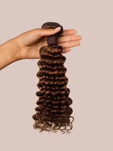 #4 Deep Wave Human Hair Bundle 14 - 30 inch Available Chocolate Brown Deep Curly Weave 1 PC Deep Wave Virgin Hair Deep Wavy Hair