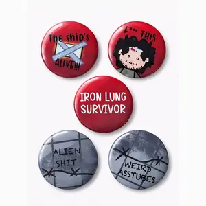 5 Ops Iron Lung Convict Survivor Simon Map and Ship Film Quote  Pin Button, Iron Lung Collections Pin