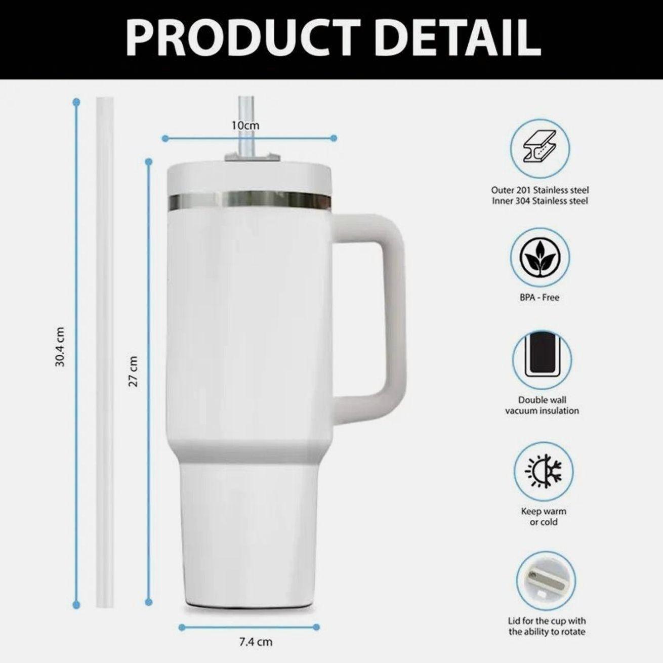 1 Piece Lyrichard 40 oz < Supernatural >   TV Series Inspired Thermos Cup - Retro Winchester Brothers Design (With Handle, Leak-Proof Double-Wall Insulation, Can Keep Drinks Hot or Cold for a Long Time, 304 Stainless Steel Travel Cup