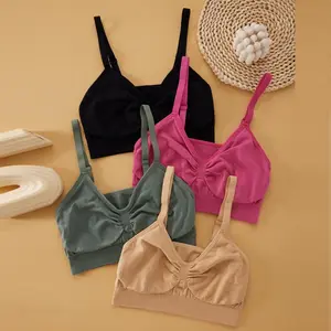 Wireless Bra Women's Wireless Sculpt Bra Stretch Comfort Bralettes No Underwire Unlined Seamless Sports Bra FitStyle Everyday dealsforyoudays