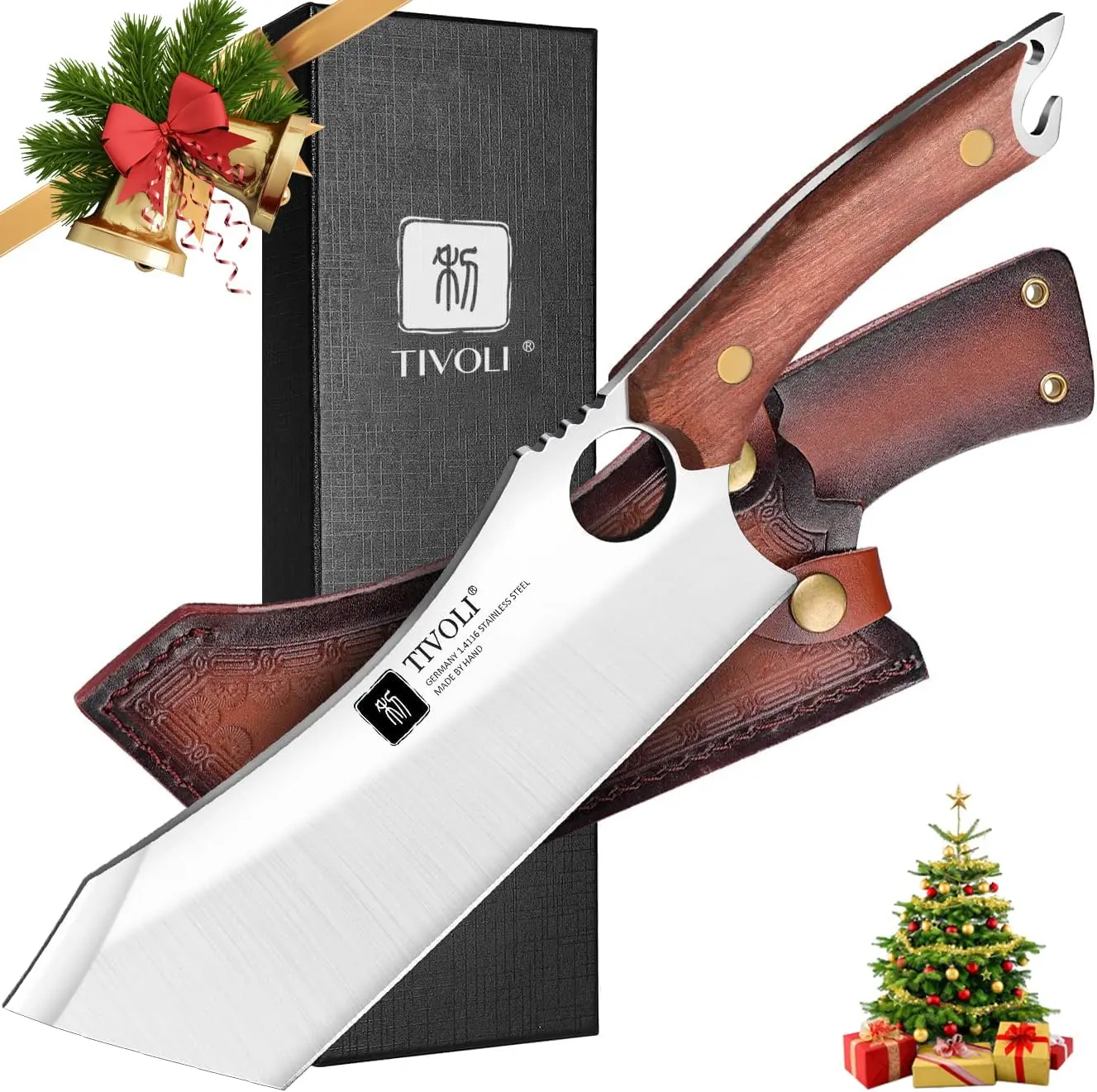 TIVOLI Kitchen Prep Tool with Sheath - Practical Gift for Home & Outdoor Use TIVOLI Kitchen Prep Tool with Sheath - Practical Gift for Home & Outdoor Use