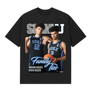 Cameron Boozer Cayden Boozer Duke Basketball Family Ties Graphic T-Shirt – NCAA Duke Blue Devils Basketball Brothers Design Tee, One Side Print Shirt for College Basketball Fans & Sports Gift, USA, Oversize shirt, Vintage outfit, y2k Styles 8GL