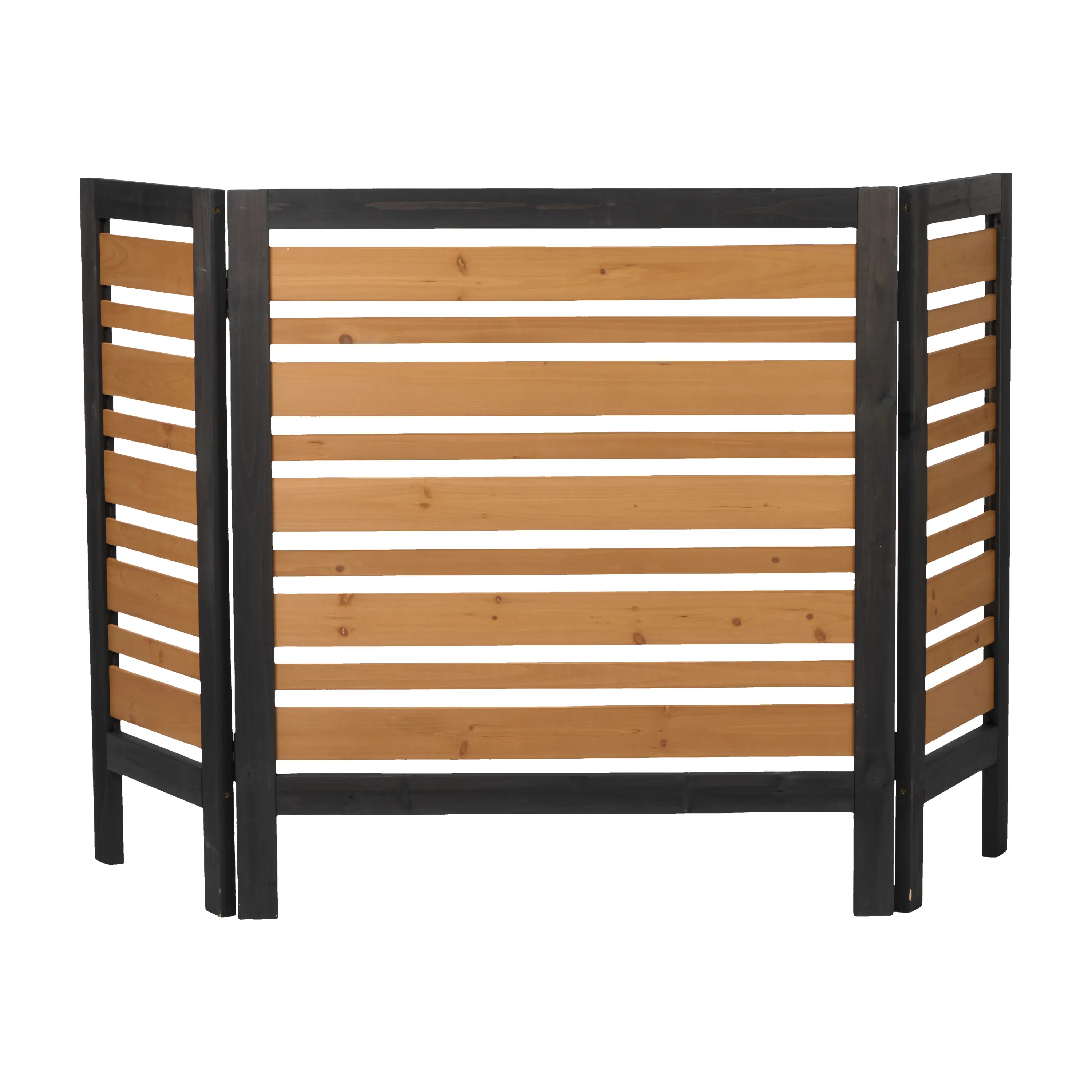 3-Panel Wood Privacy Screen, 38" W x 42" H Outdoor Cover for Air Conditioner, Backyard Garden Fence