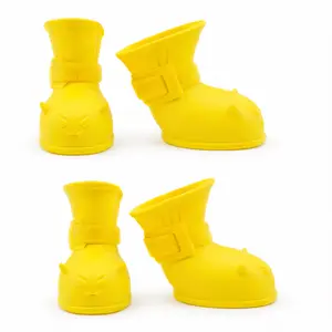 Little Devil Pet Rain Boots for Small Dogs Soft Silicone Waterproof Non-Slip Paw Protector Boots with Devil-Face Details for Rainy Walks Shoes Outside