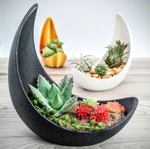 ChiclyBuilt Cresent Moon Planter - Plant Pot - Lunar Home Decor