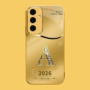 Suitable for [Galaxy S24 Fe] high-end phone case🤩，choose from 26 letters of the English alphabet, each with an exquisite auspicious cloud pattern to bring you good luck YM99