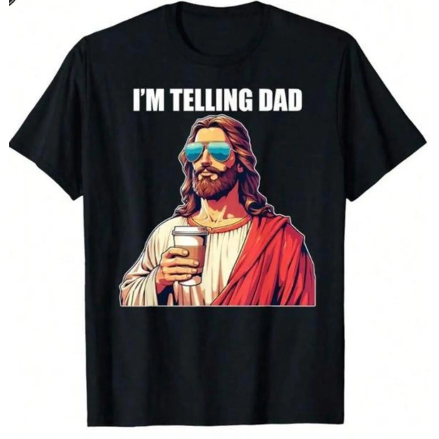 The American Spirit I'm Telling Dad Jesus Lovers T-Shirt for Football Boys Kids Easter Fun Humorous Phrase Playful Message