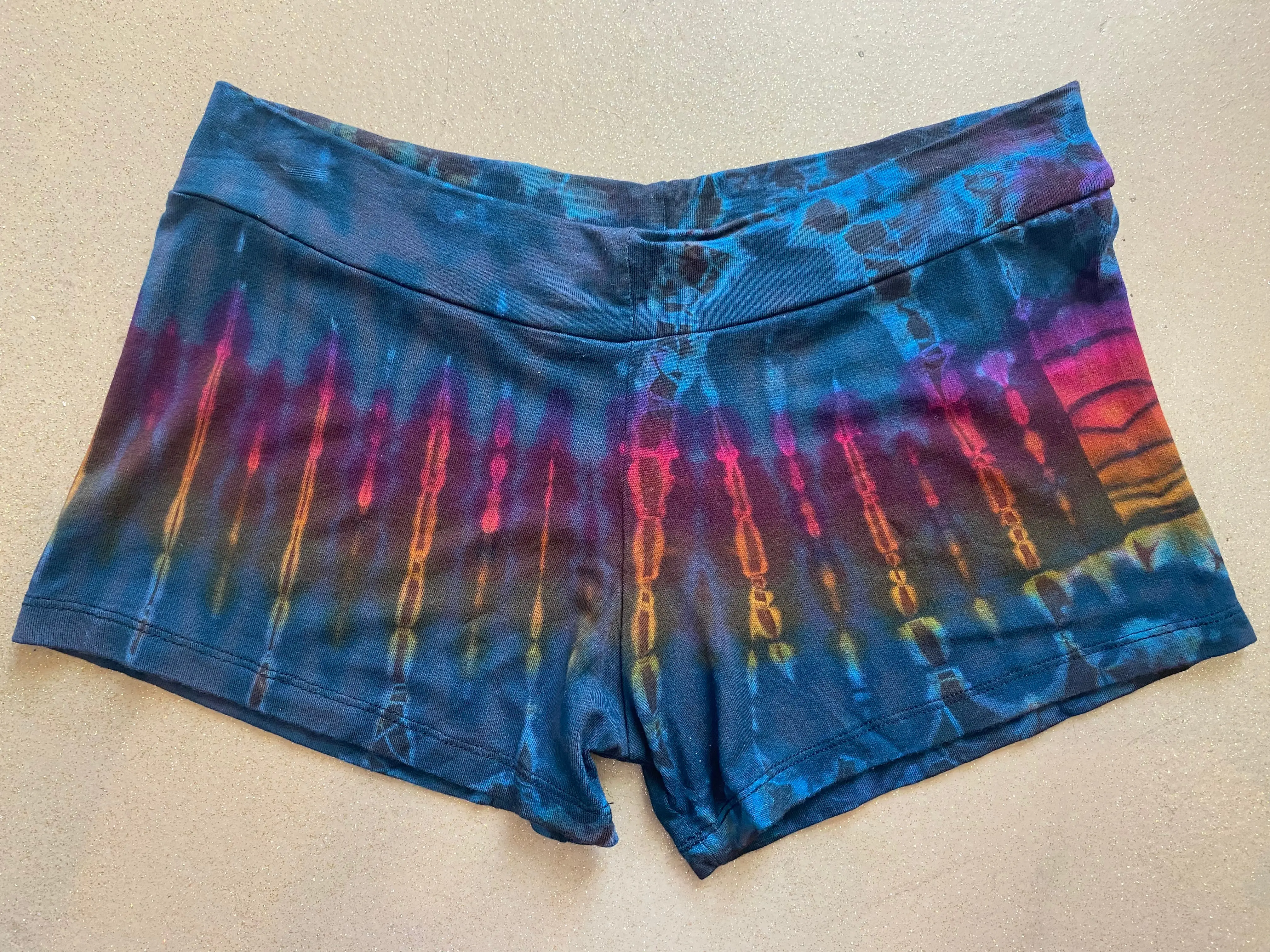 All Tyed Up 'All Tyed Up' Booty Shorts Gray - Womenswear, Comfortable Fit, Rayon & Spandex Blend, Gradient Design