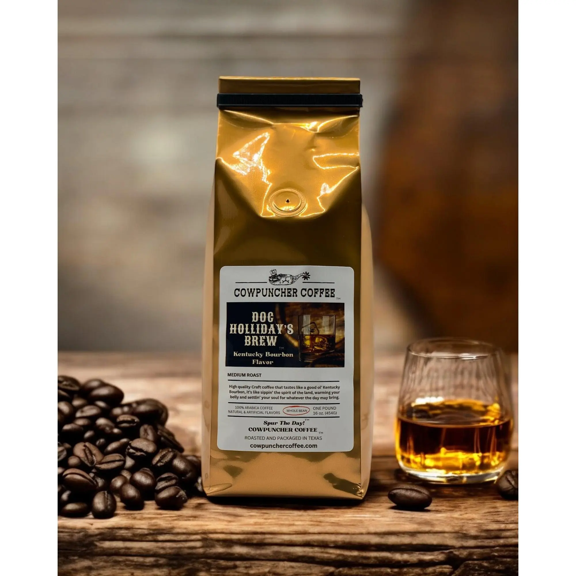 DOC HOLLIDAY'S BREW Kentucky Bourbon Medium Roast, Whole Bean