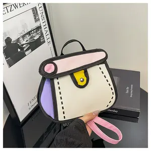 Funny Cartoon Crossbody Bag Creative Cute Handbag Drawing Canvas Bag for Women & Men, Suitable For Outdoor